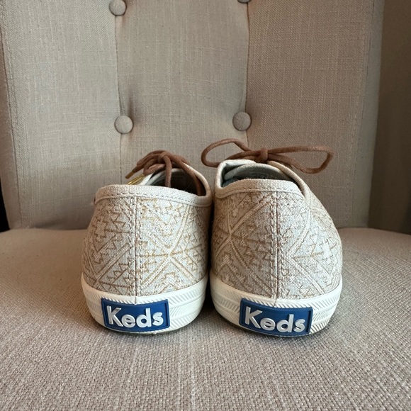 Keds Champion Canvas Sneakers, Gold Print - Picture 2 of 4